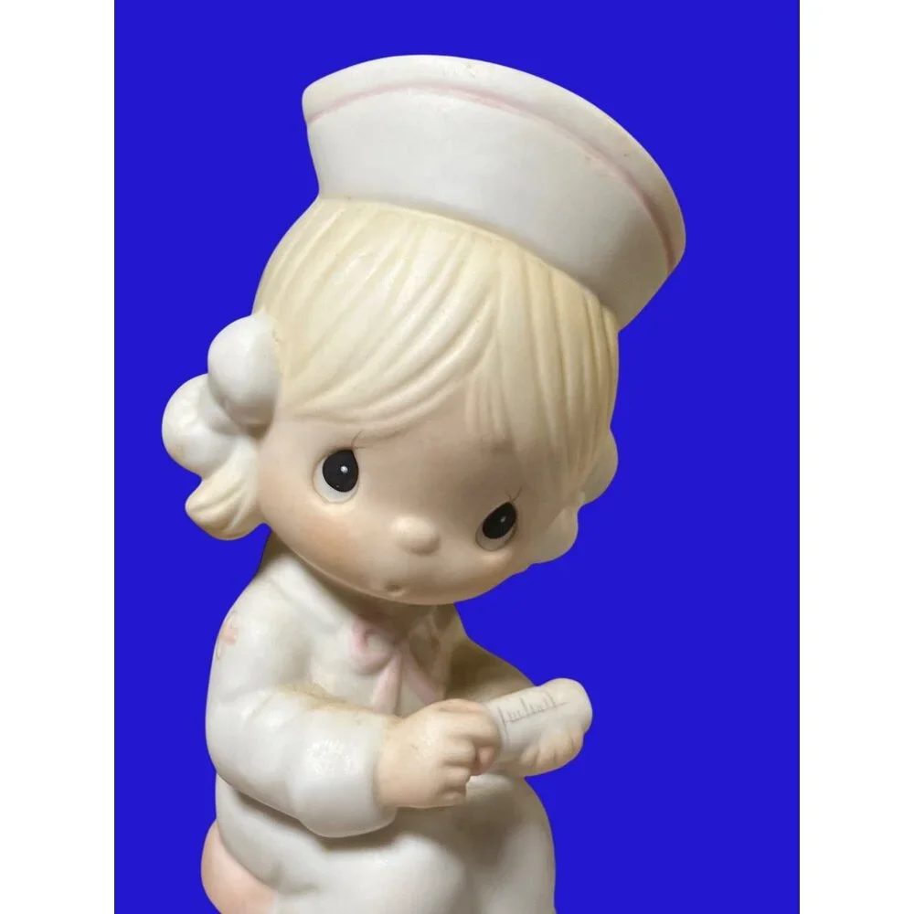 Precious Moments Love Beareth All Things Figurine E-7158 Nurse and Bear